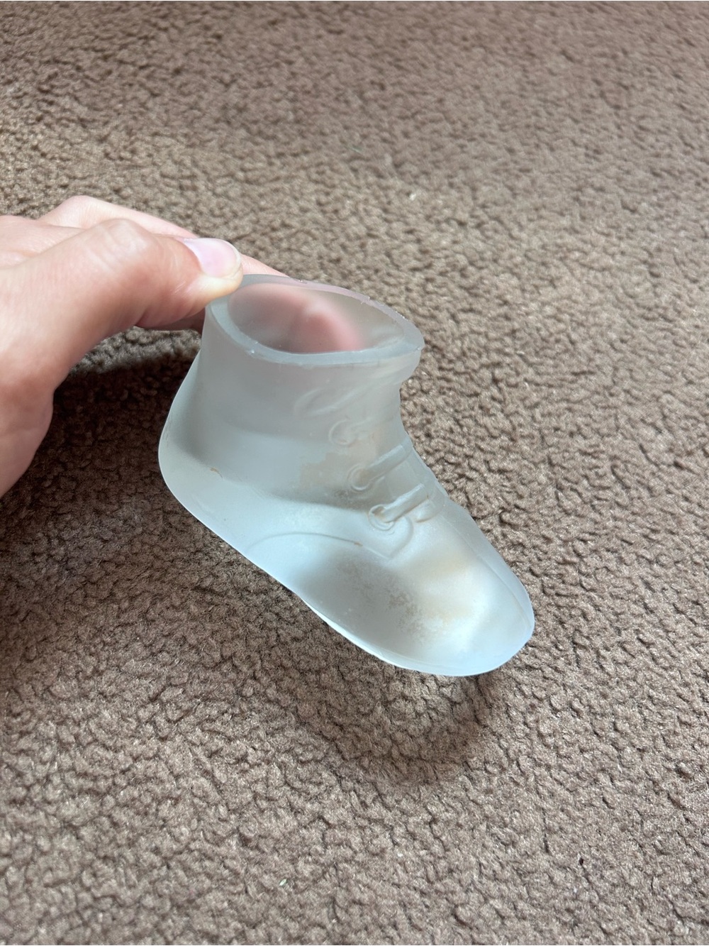 Vintage Glass Baby Shoe/Bootie Paperweight